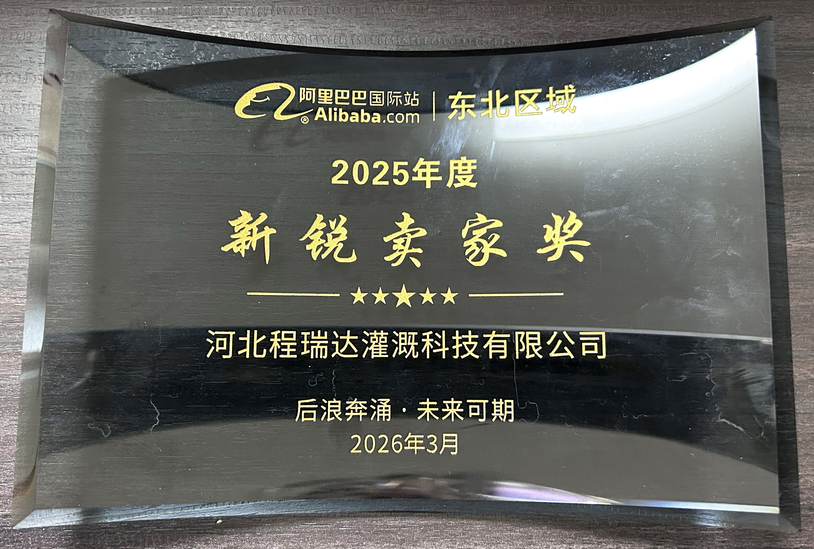 包头程瑞达灌溉 | 荣获阿里国际站新锐卖家奖